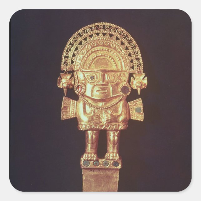 Tumi or ceremonial knife in  shape of Naylamp Square Sticker (Front)