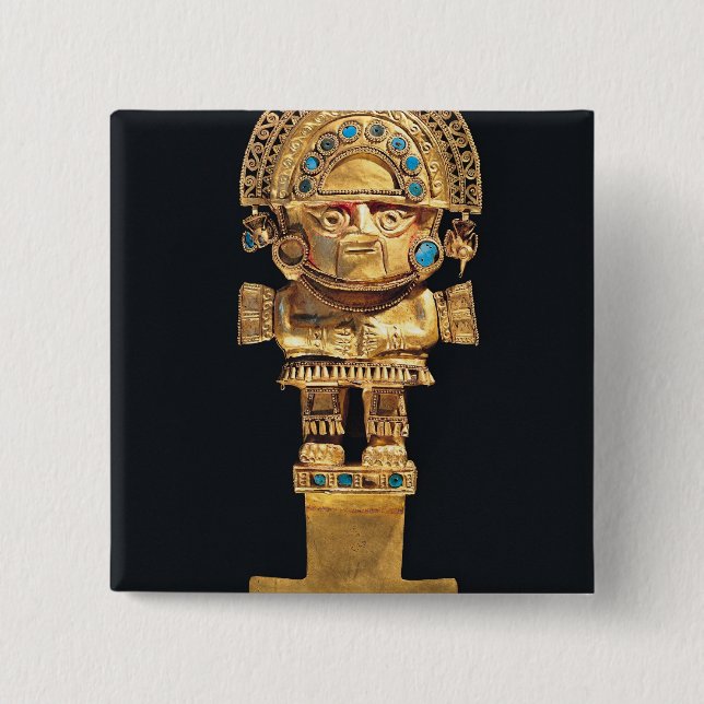 Tumi or ceremonial knife in the shape of 2 inch square button (Front)