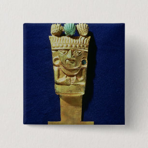 Tumi or ceremonial knife in the shape of 2 inch square button