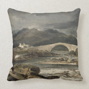 Tummel Bridge, Perthshire, c.1801-03 (oil on panel Throw Pillow