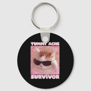Tummy Ache Survivor Cat Funny  Keychain