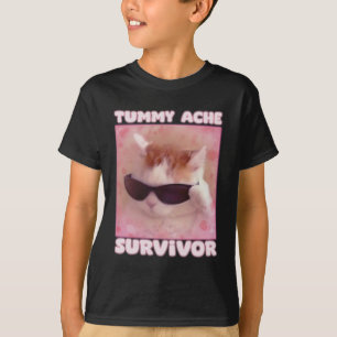 Tummy Ache Survivor Cat Funny  T-Shirt