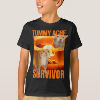 Tummy Ache Survivor Cat Meme Funny Saying Cats Ani
