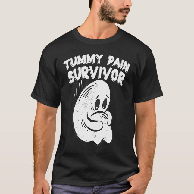 Tummy Ache Survivor Funny IBS Sufferer Stomach Pai T-Shirt (Front)