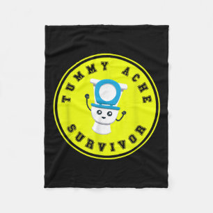 Tummy Ache Survivor Shirt - Funny Stomach Sickness Fleece Blanket