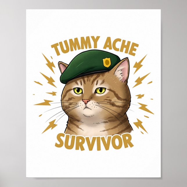 Tummy Ache Survivor Sticker  Poster (Front)