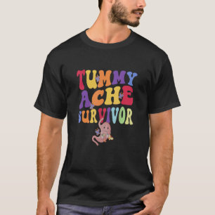 Tummy Ache Survivor Stomach Belly Retro Vintage 12 T-Shirt