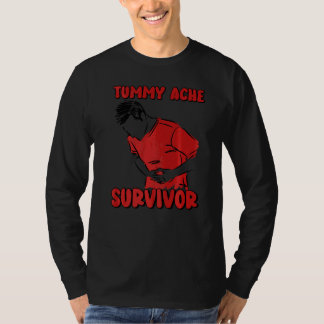 tummy ache survivor  Stomachache IBS retro groovy  T-Shirt