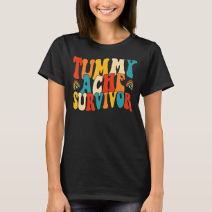 Tummy Ache Survivor Women Stomachache Girls Rainbo T-Shirt