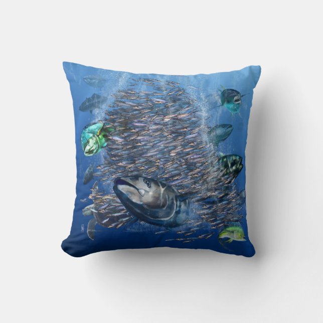 Tuna and Bait Pillow (Front)