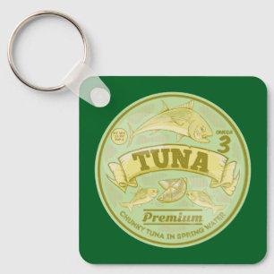Tuna can pop art tinned fish keychain