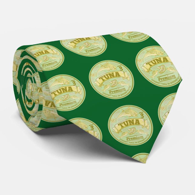 Tuna can pop art tinned fish tie (Rolled)