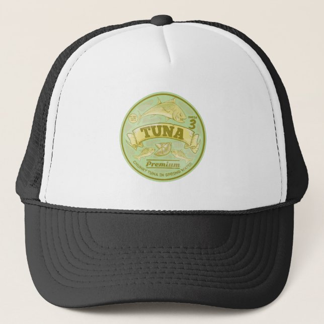 Tuna can pop art tinned fish trucker hat (Front)