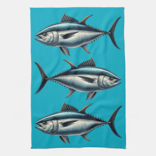 Tuna Fish Blue Tea Towel