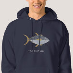 Tuna Fish Boat Name Hoodie<br><div class="desc">Fun Tuna fish with a cheeky smile,  perfect for those who like fish,  food and fishing.  Original art by Nic Squirrell. Change the boat name or text to personalize.</div>
