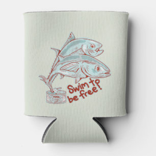 Tuna Fish esacping a tin Can Cooler