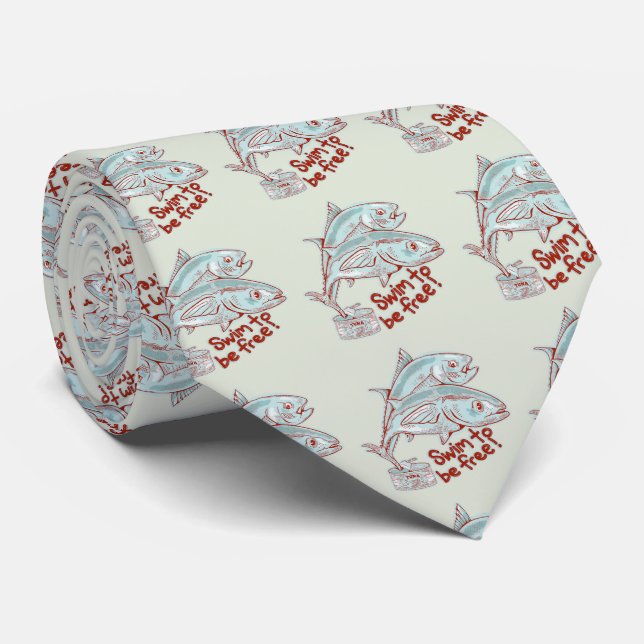 Tuna Fish esacping a tin Tie (Rolled)