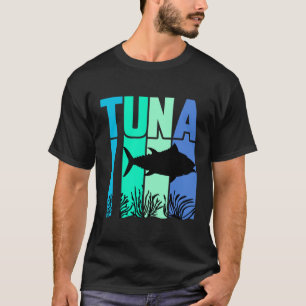 Tuna Fish Silhouette Ocean Graphic Retro T-Shirt