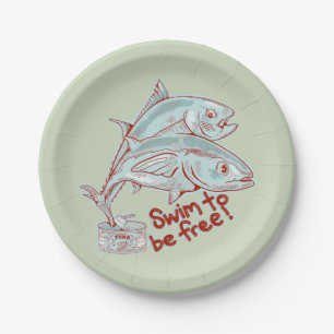Tuna fish tin funny escape paper plate