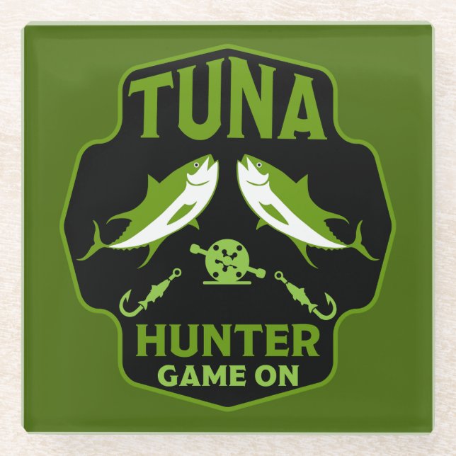 Tuna Game Fishing Glass Coaster (Front)