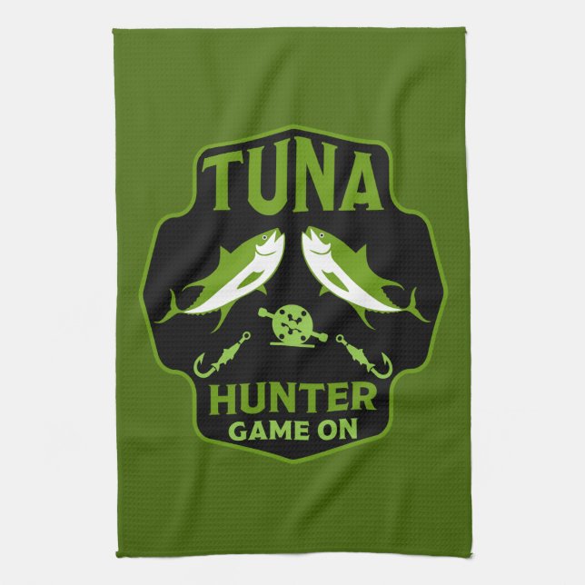 Tuna Game Fishing Kitchen Towel (Vertical)