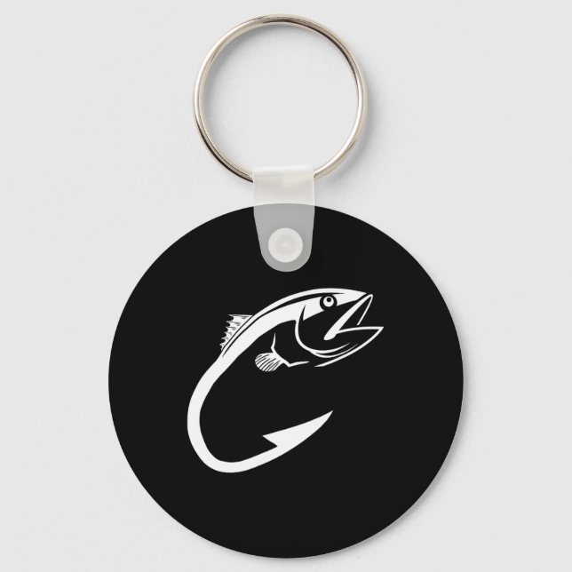 Tuna Hook Minimal Fisher Man Fishing Lover  Keychain (Front)