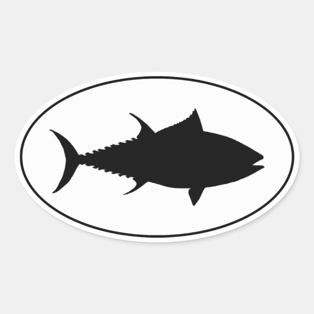Tuna Icon Oval Sticker (Front)