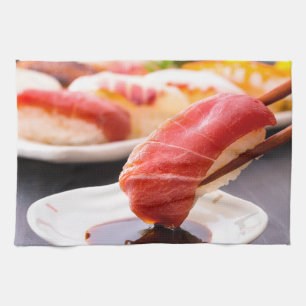 Tuna Nigiri & Soy Sauce Dip Kitchen Towel