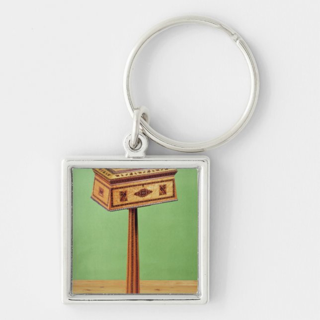 Tunbridge-ware tea poy keychain (Front)