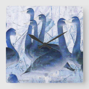 Tundra Swan Birds Wildlife Animals Clock