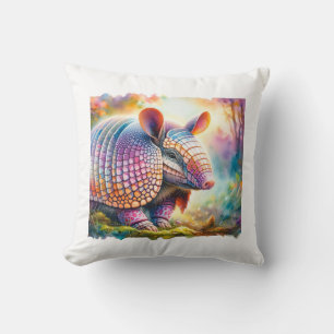Tunduco Armadillo 020924AREF138 - Watercolor Throw Pillow