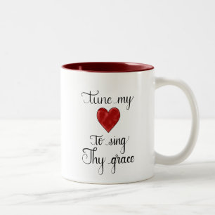 “Tune My Heart To Sing Thy Grace” Handlettered Mug
