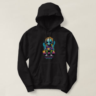 Tuned in Zoned out Coffee On Cute Alien Art Hoodie