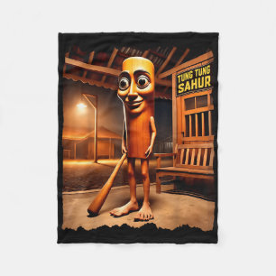 Tung-tung-sahur Italian-brainrot Funny Gen Z Men W Fleece Blanket