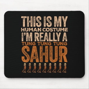 Tung Tung Tung Sahur Human Costume Funny Halloween Mouse Pad