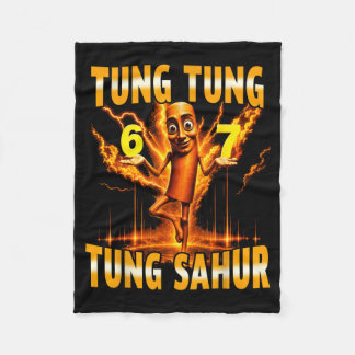 Tung Tung Tung Sahur Is Calling 67 Six Seven Meme Fleece Blanket