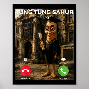 Tung Tung Tung Sahur Is Calling Funny Italian Poster