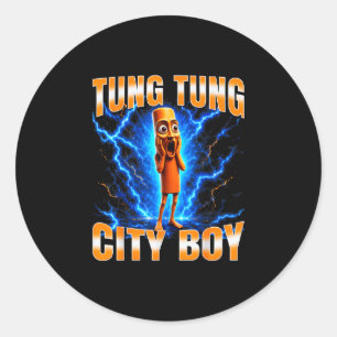 Tung tung tung sahur is calling funny meme  classic round sticker