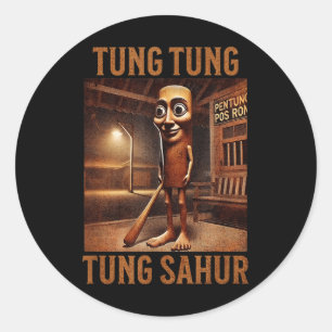 Tung Tung Tung Sahur Italian Brainrot Meme Classic Round Sticker