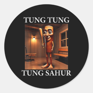 Tung Tung Tung Sahur Italian Brainrot Meme Funny  Classic Round Sticker