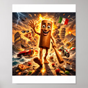 tung tung tung Wooden Meme Character2 Poster
