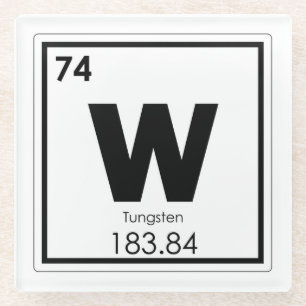 Tungsten chemical element symbol chemistry formula glass coaster