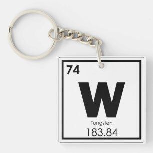 Tungsten chemical element symbol chemistry formula keychain