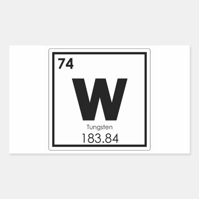 Tungsten chemical element symbol chemistry formula sticker (Front)