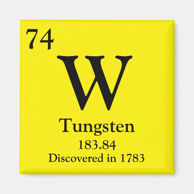 Tungsten Periodic Table Magnet (Front)
