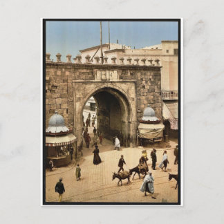 Tunis. La porte française classic Photochro Postcard
