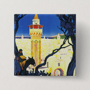 Tunis ~ L'Orient Aux Portes de Marseille 2 Inch Square Button
