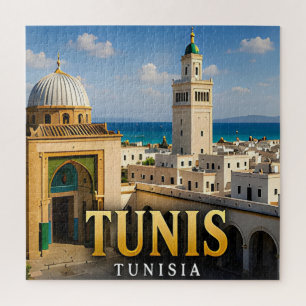 Tunis Medina and Mediterranean Elegance Jigsaw Puzzle