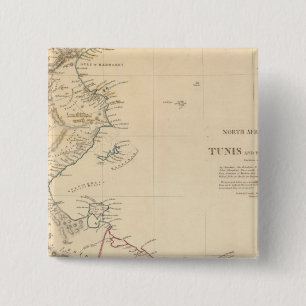 Tunis, Tripoli 2 Inch Square Button