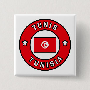 Tunis Tunisia 2 Inch Square Button